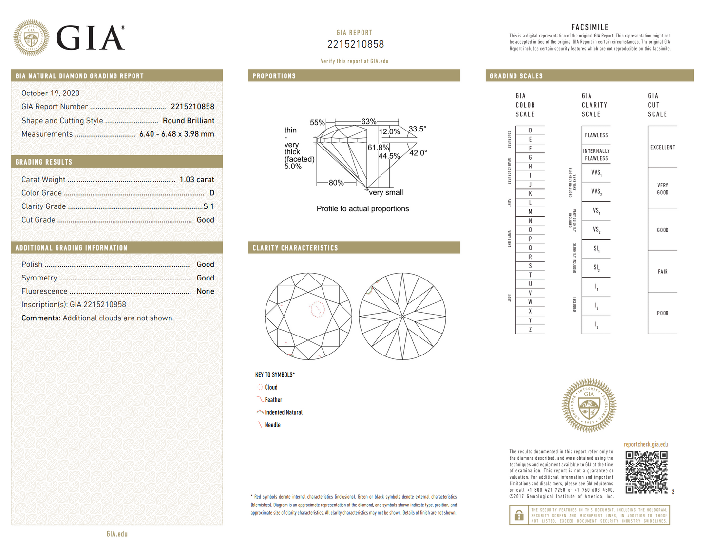 Round Solitaire Ring GIA Certified D/SI1 1.87cts