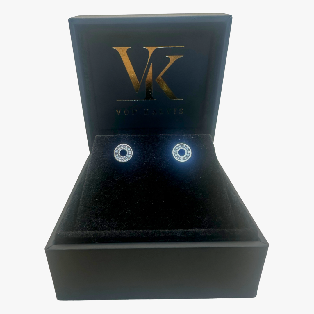 18ct White Gold Stud Earrings - Natural Diamonds - For Women