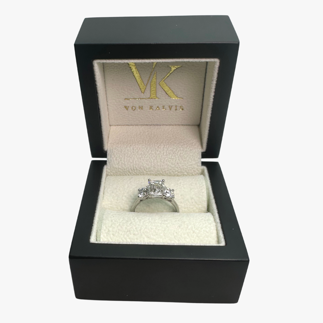 Emerald Trilogy Ring GIA D/VS1 1.01cts