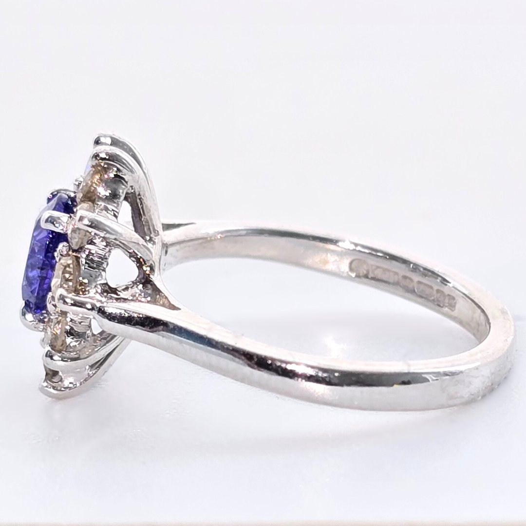 18kt White Gold Tanzanite & Diamond Ring