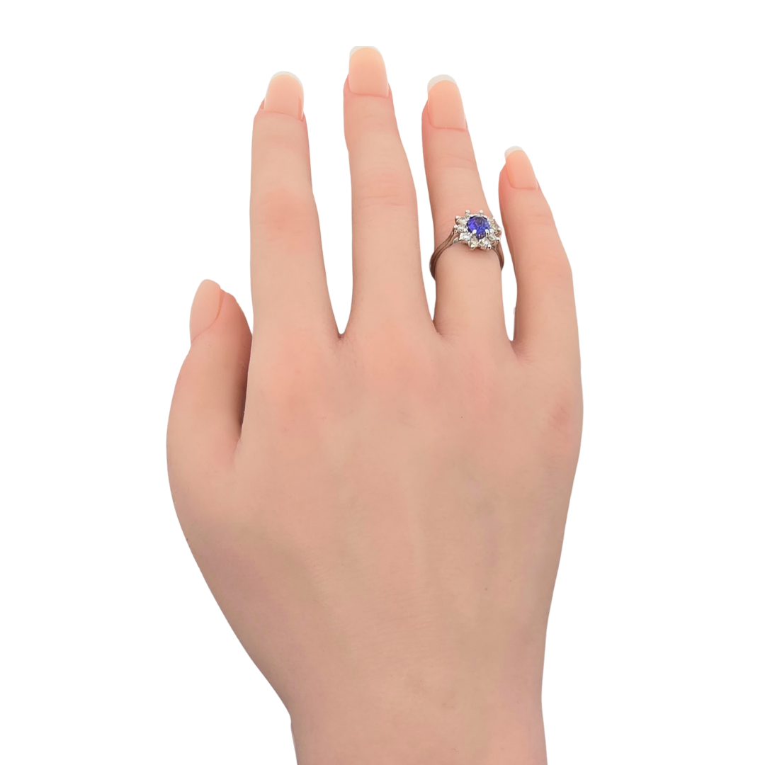 18kt White Gold Tanzanite & Diamond Ring