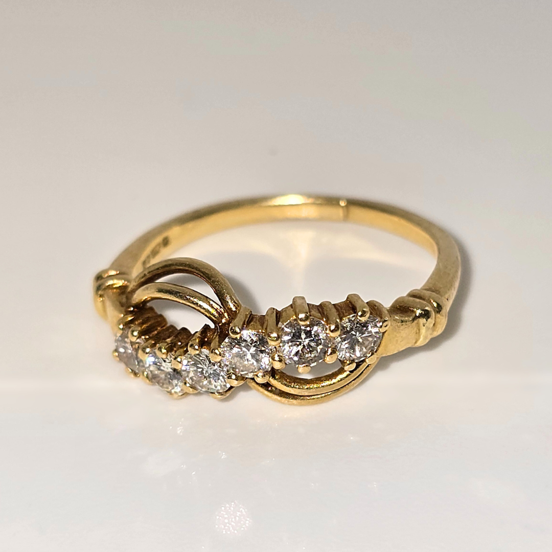 Fine 18kt Yellow Gold Natural Diamond Ring 0.5 Carats