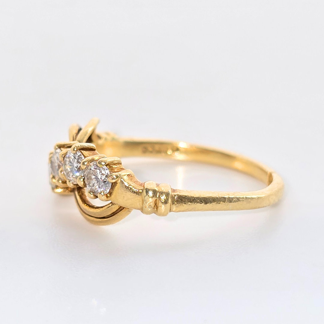 Fine 18kt Yellow Gold Natural Diamond Ring 0.5 Carats
