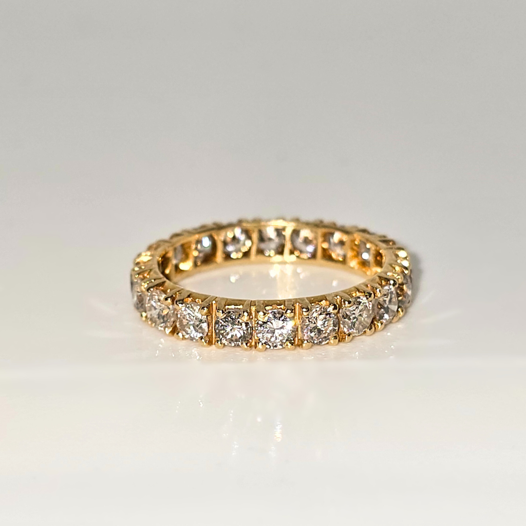 18kt Yellow Gold Round Diamond Eternity Ring