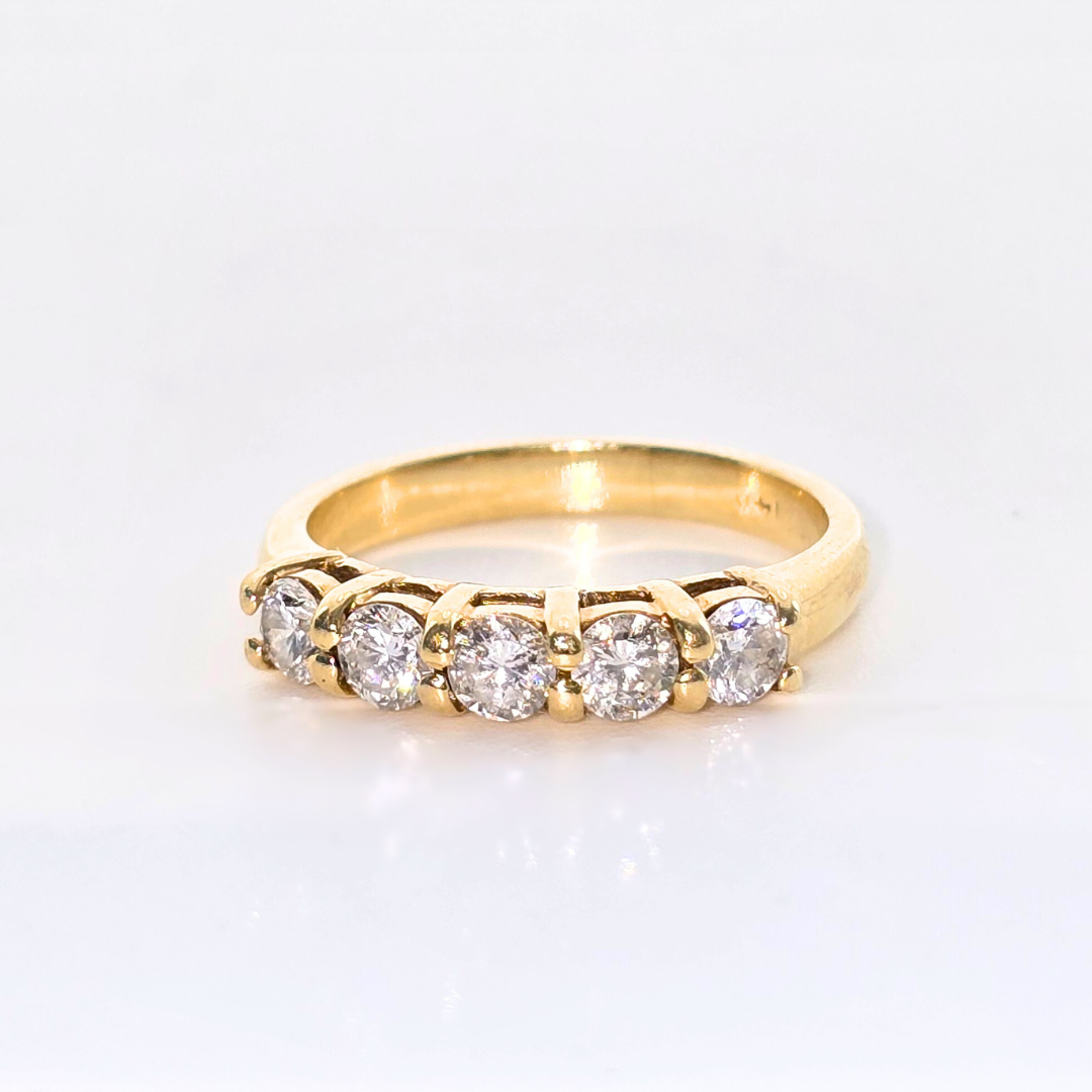 14kt Yellow Gold Five Diamond Ring 0.5ct
