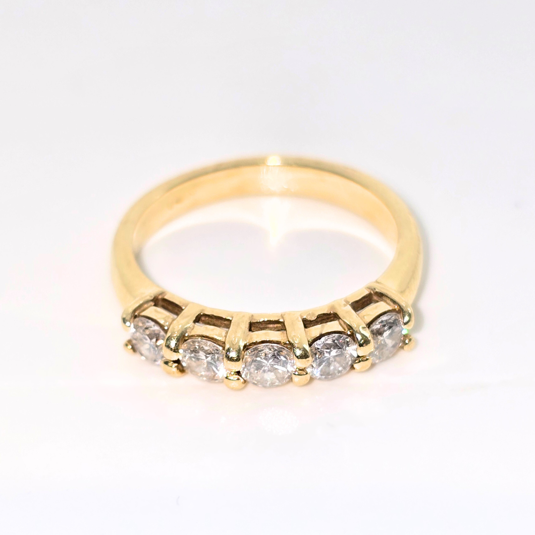 14kt Yellow Gold Five Diamond Ring 0.5ct