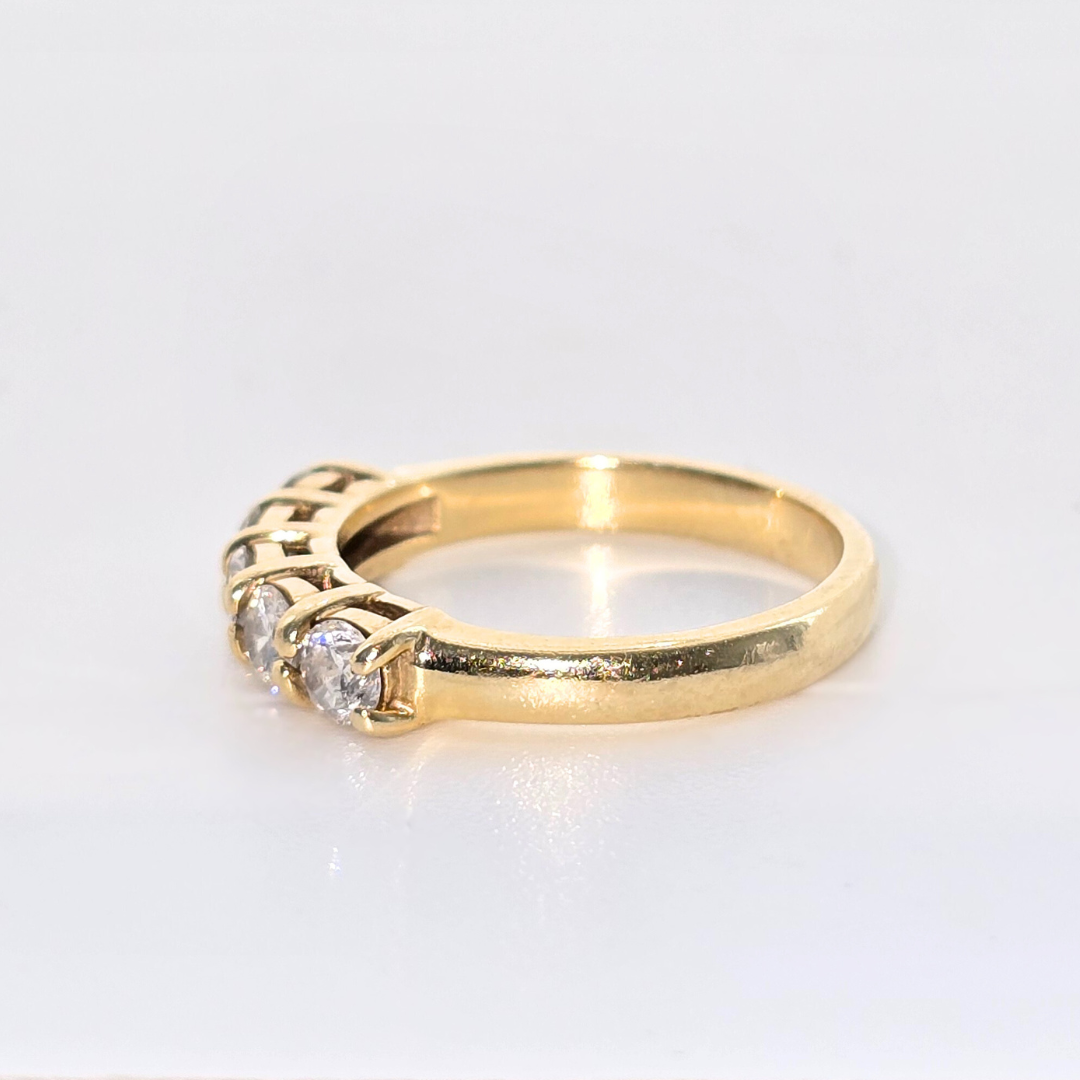 14kt Yellow Gold Five Diamond Ring 0.5ct
