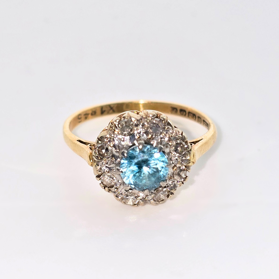 Blue Topaz Diamond Ring