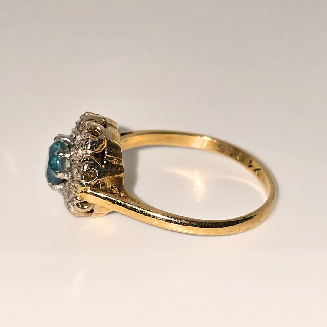 Blue Topaz Diamond Ring