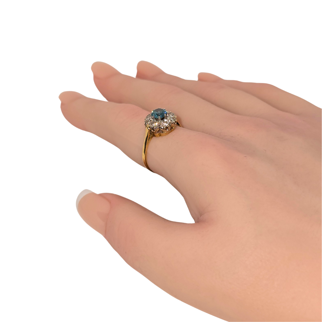 Blue Topaz Diamond Ring