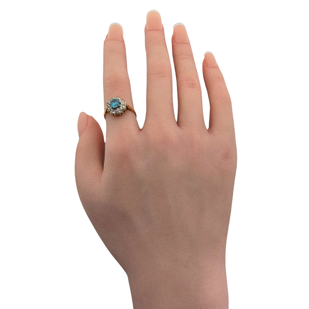 Blue Topaz Diamond Ring