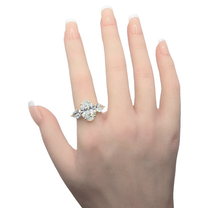 6.41cts Oval Cut Lab-Grown Diamond Trilogy Ring – 18ct Yellow Gold | 3 IGI Certificates