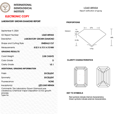 3.08 Emerald Cut Lab Diamond Engagement Ring with Pear Sides
