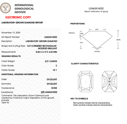 2.01ct Radiant Cut Lab-Grown Diamond Solitaire Ring – VS1 E Colour | 14ct Yellow Gold | IGI Certified