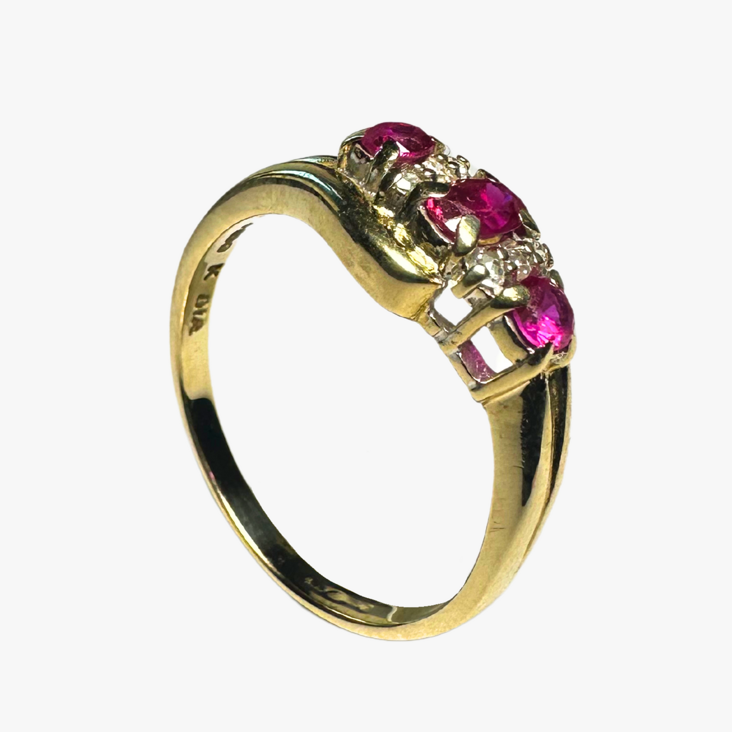 Crimson and Sparkle Twist Ring