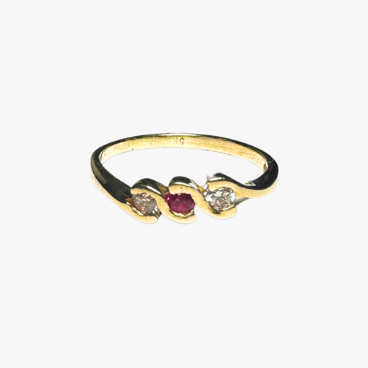 Eternal Swirl Three-Stone Ring