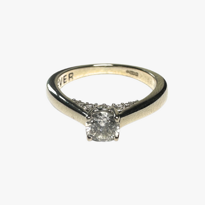 Round Solitaire Ring Pave Setting