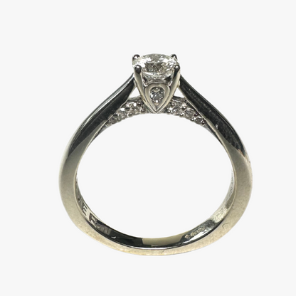 Round Solitaire Ring Pave Setting