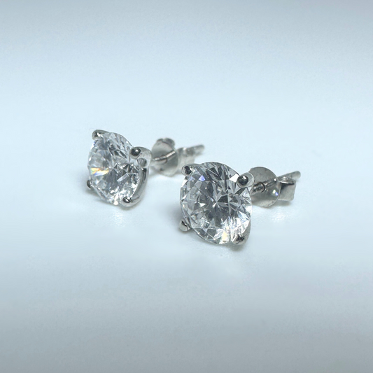 14ct White Gold Lab Grown Diamond Stud Earrings 2.08 ct D VS Certified Round Brilliant