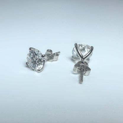 14ct White Gold Lab Grown Diamond Stud Earrings 2.08 ct D VS Certified Round Brilliant