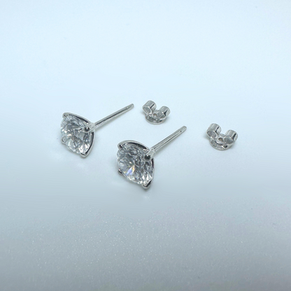 14ct White Gold Lab Grown Diamond Stud Earrings 2.08 ct D VS Certified Round Brilliant