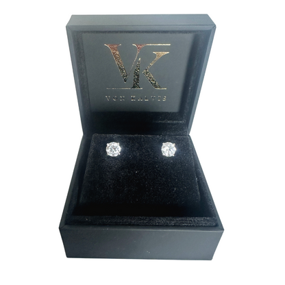 14ct White Gold Lab Grown Diamond Stud Earrings 2.08 ct D VS Certified Round Brilliant