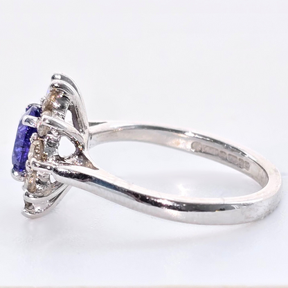 18kt White Gold Tanzanite & Diamond Ring