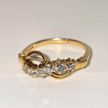 Fine 18kt Yellow Gold Natural Diamond Ring 0.5 Carats