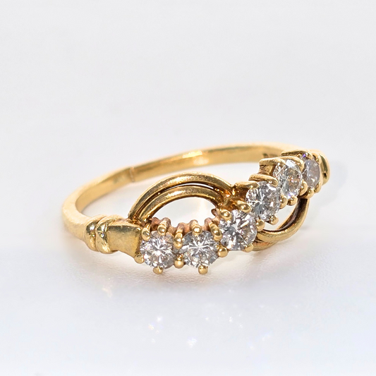 Fine 18kt Yellow Gold Natural Diamond Ring 0.5 Carats