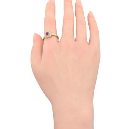 9kt Yellow Gold Ruby And Diamond Ring