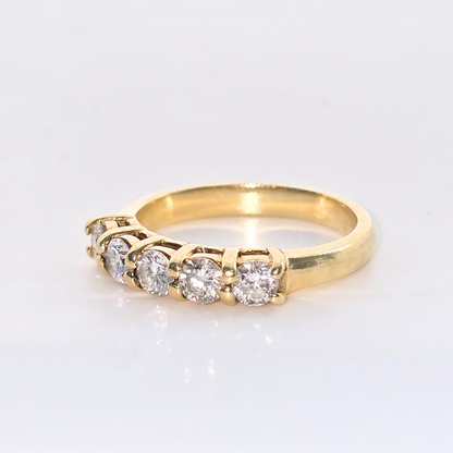 14kt Yellow Gold Five Diamond Ring 0.5ct
