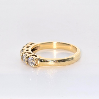 14kt Yellow Gold Five Diamond Ring 0.5ct