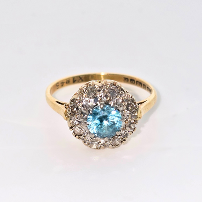 Blue Topaz Diamond Ring