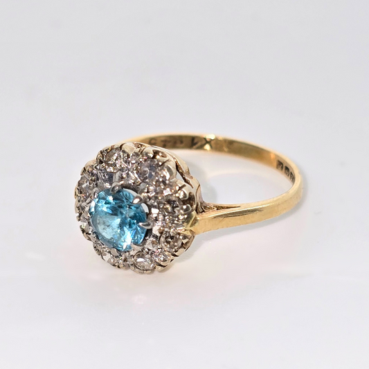 Blue Topaz Diamond Ring