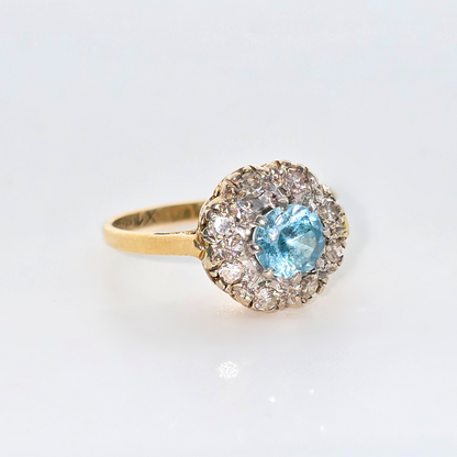 Blue Topaz Diamond Ring