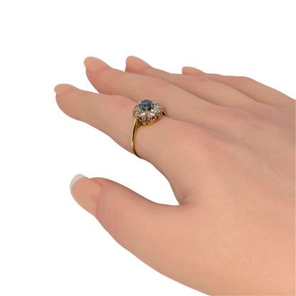 Blue Topaz Diamond Ring