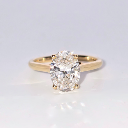 2 Carat Oval Lab Grown Diamond Ring in 14ct Yellow Gold