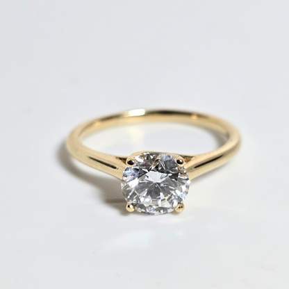 Round Brilliant 1.17ct Lab Created Diamond Solitaire Engagement Ring in 14ct Yellow Gold