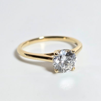 Round Brilliant 1.17ct Lab Created Diamond Solitaire Engagement Ring in 14ct Yellow Gold