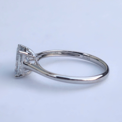 1.07ct Radiant Cut Lab-Grown Diamond Solitaire Ring – VS1 E Colour | 14ct White Gold | IGI Certified