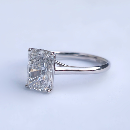 2.02ct Radiant Cut Lab-Grown Diamond Solitaire Ring – VS1 E Colour | 14ct White Gold | IGI Certified