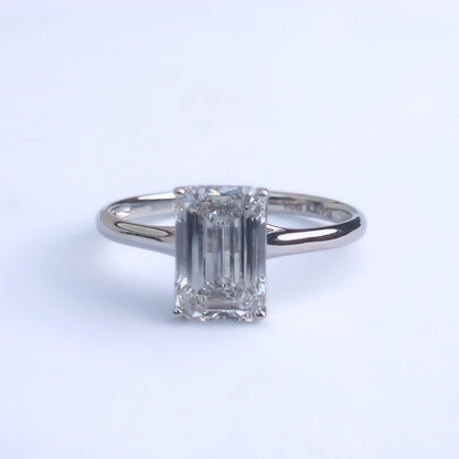 2.01ct Emerald Cut Lab-Grown Diamond Solitaire Ring – VS1 F Colour | 14ct White Gold | IGI Certified