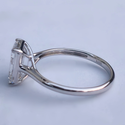 2.01ct Emerald Cut Lab-Grown Diamond Solitaire Ring – VS1 F Colour | 14ct White Gold | IGI Certified