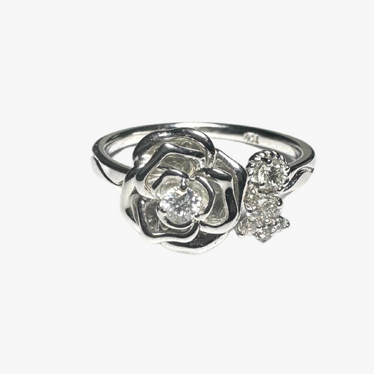 Floral Channel Set Ring