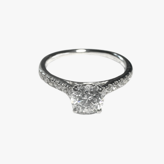 Solitaire Brilliant Pave Ring