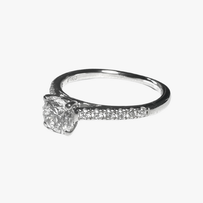 Solitaire Brilliant Pave Ring