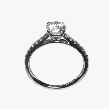 Solitaire Brilliant Pave Ring