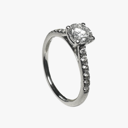 Solitaire Brilliant Pave Ring