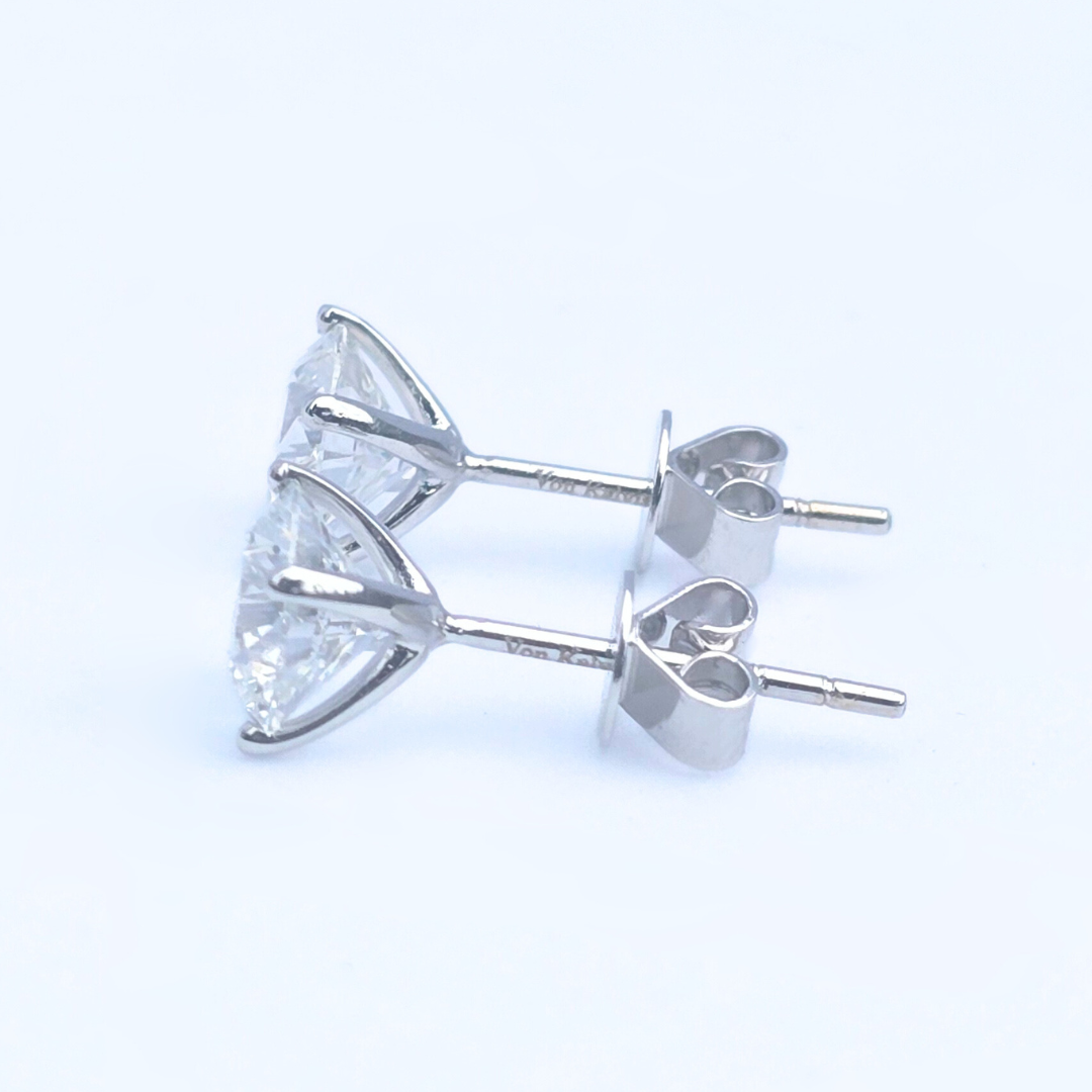 2ct Lab Grown Diamond Solitaire Stud Earrings – IGI Certified | 14K White Gold