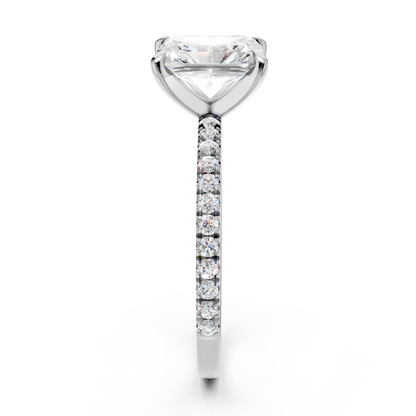 Radiant Cut Diamond Engagement Ring 3.5ct Lab Grown with Side Stones